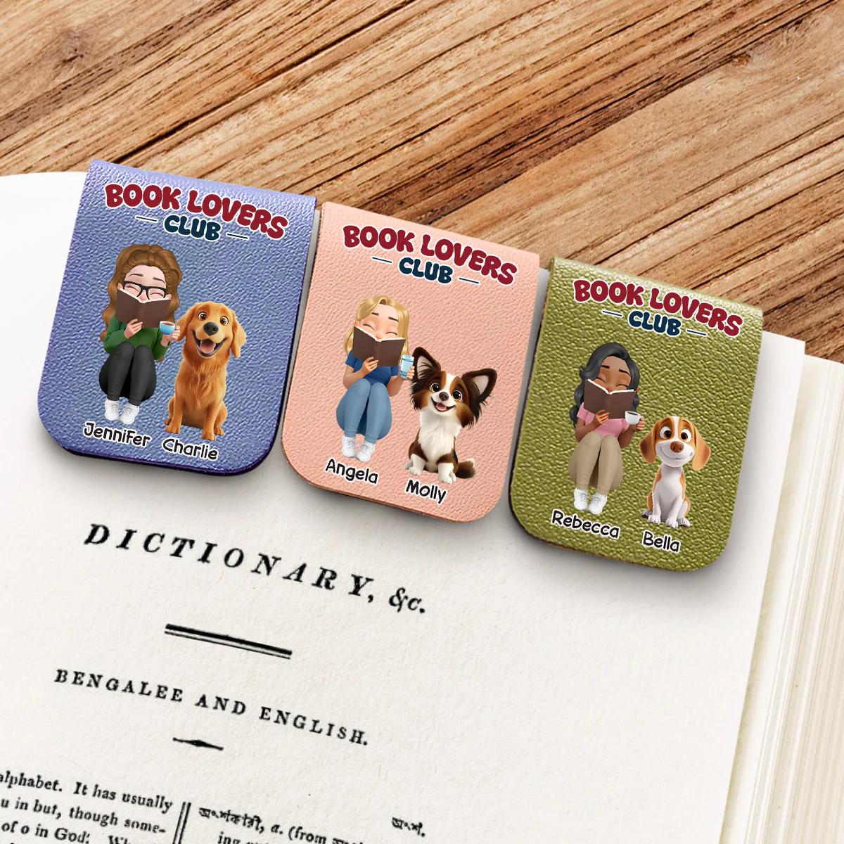 A Club Full Of Book Worms - Personalized Custom Leather Bookmark