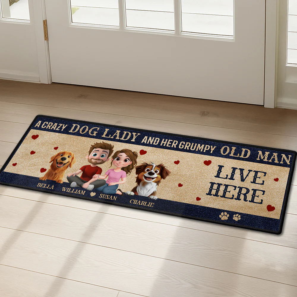A Crazy Dog Lady - Personalized Custom Runner Rug