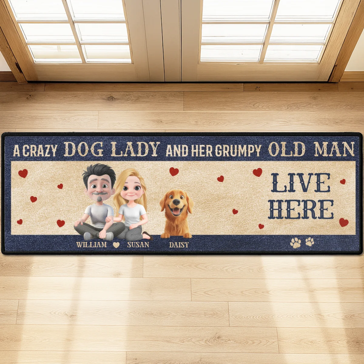 A Crazy Dog Lady - Personalized Custom Runner Rug - Image 7
