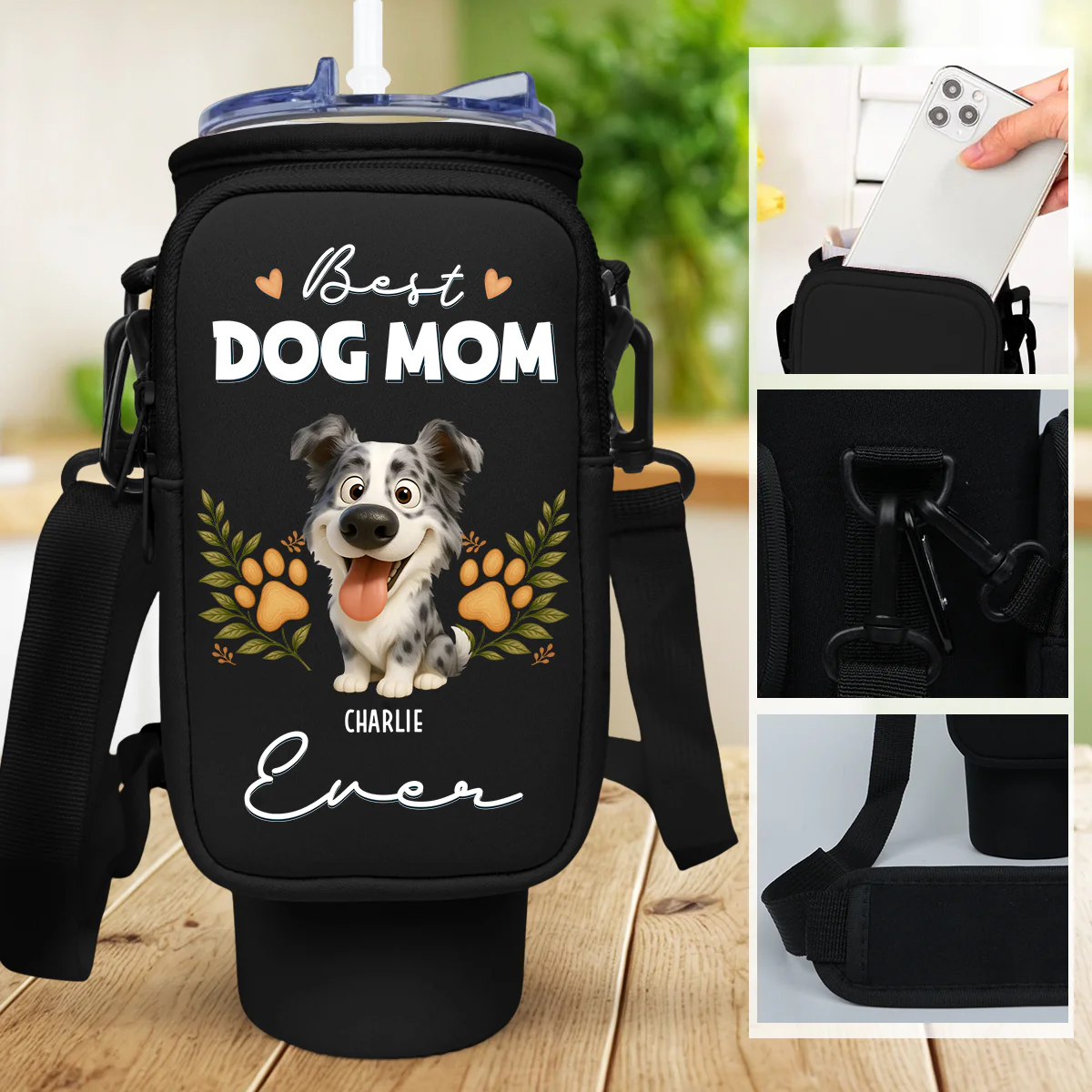 A Dog Person Version 2 - Personalized Custom Water Bottle Carrier Bag