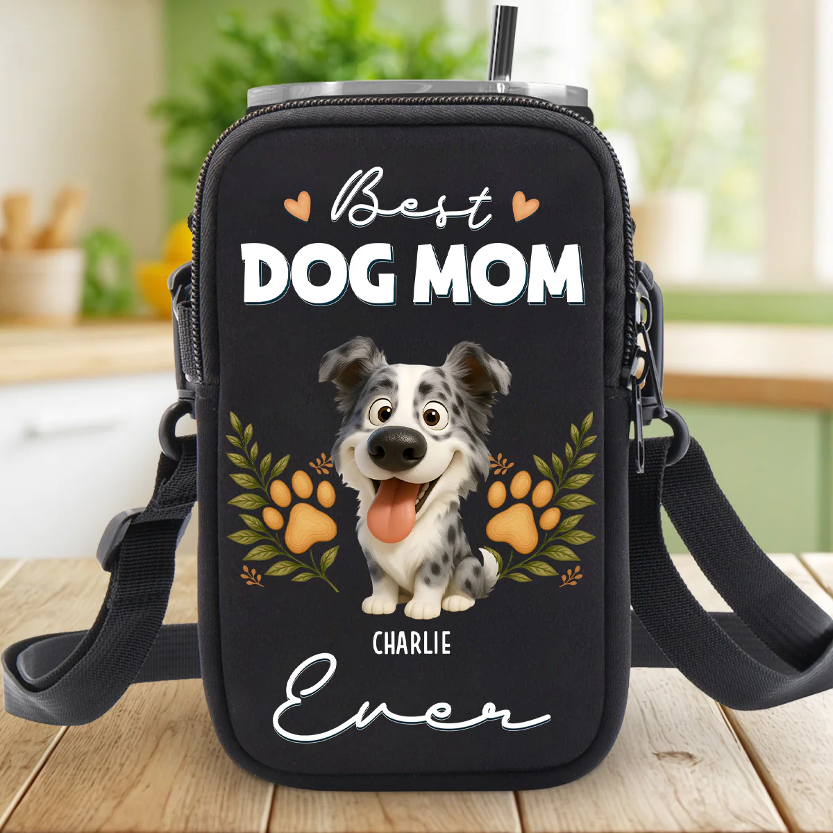 A Dog Person Version 2 - Personalized Custom Water Bottle Carrier Bag - Image 4