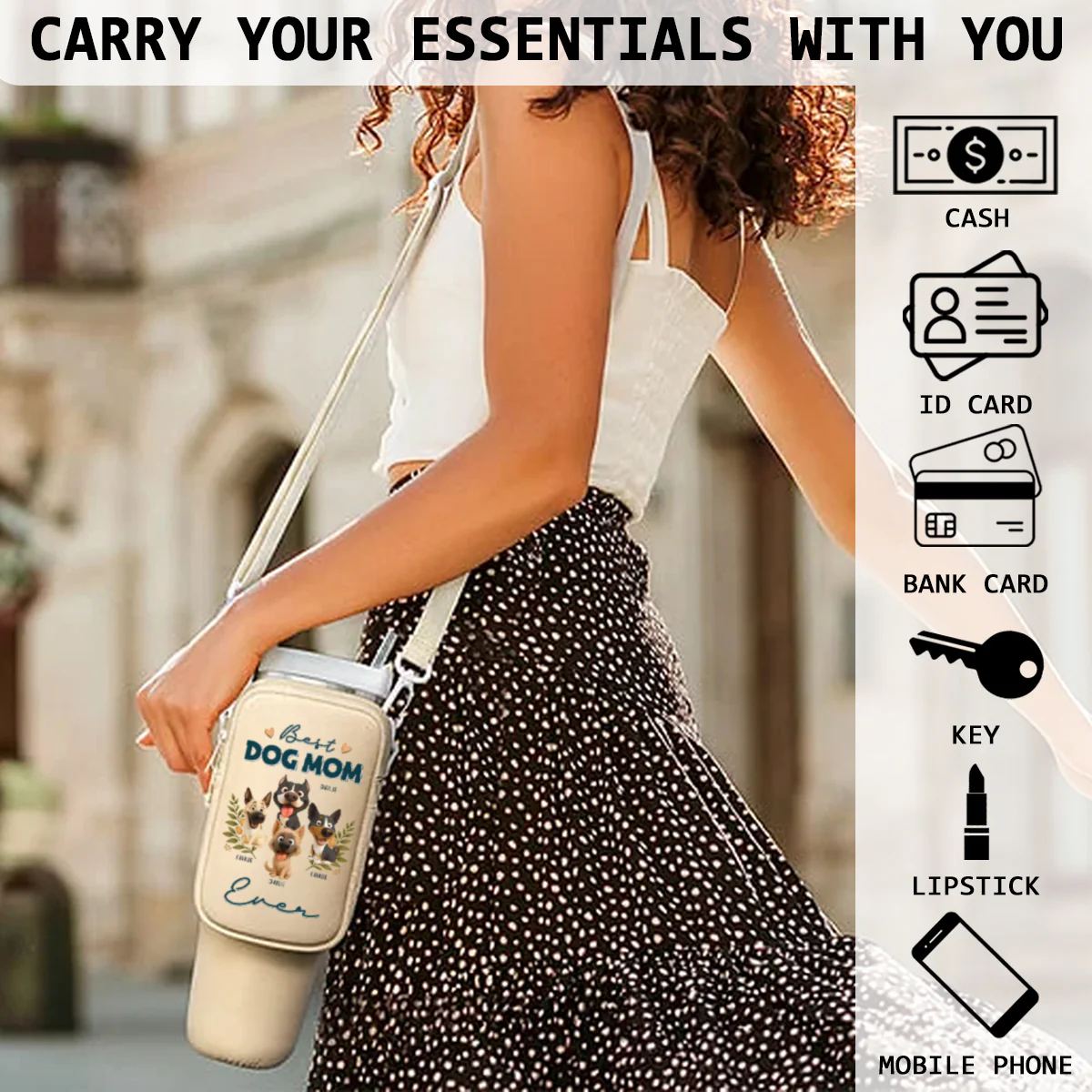 A Dog Person Version 2 - Personalized Custom Water Bottle Carrier Bag - Image 5