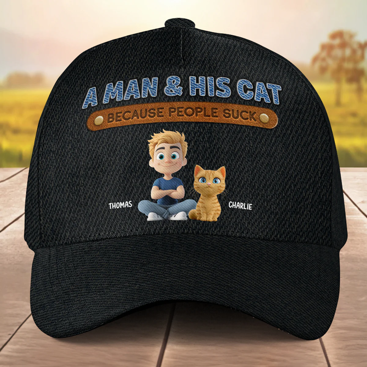 A Gentleman And His Cat - Personalized Custom Classic Cap