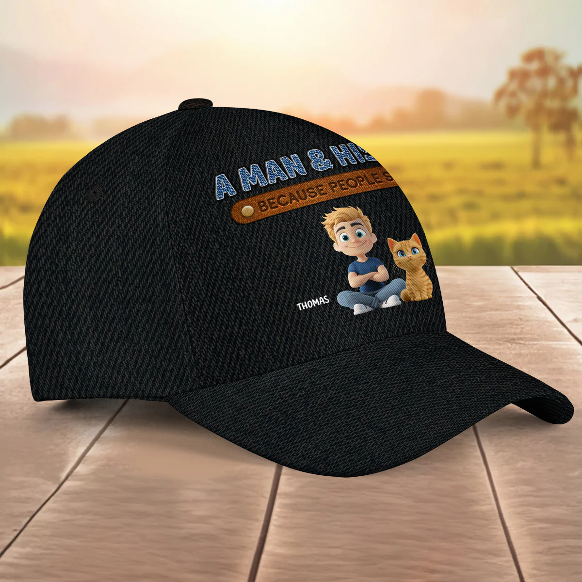 A Gentleman And His Cat - Personalized Custom Classic Cap - Image 4