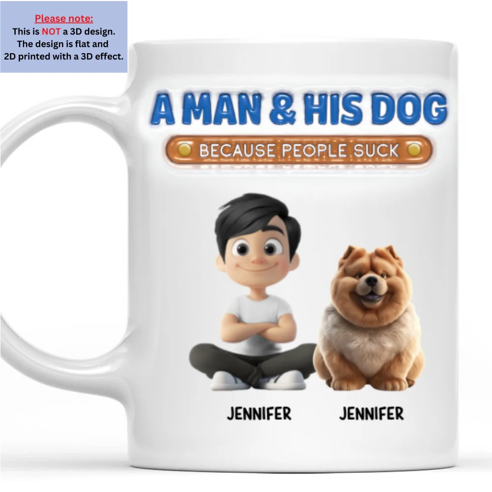 A Gentleman And His Dog - Personalized Custom 3D Inflated Effect Mug - Image 8