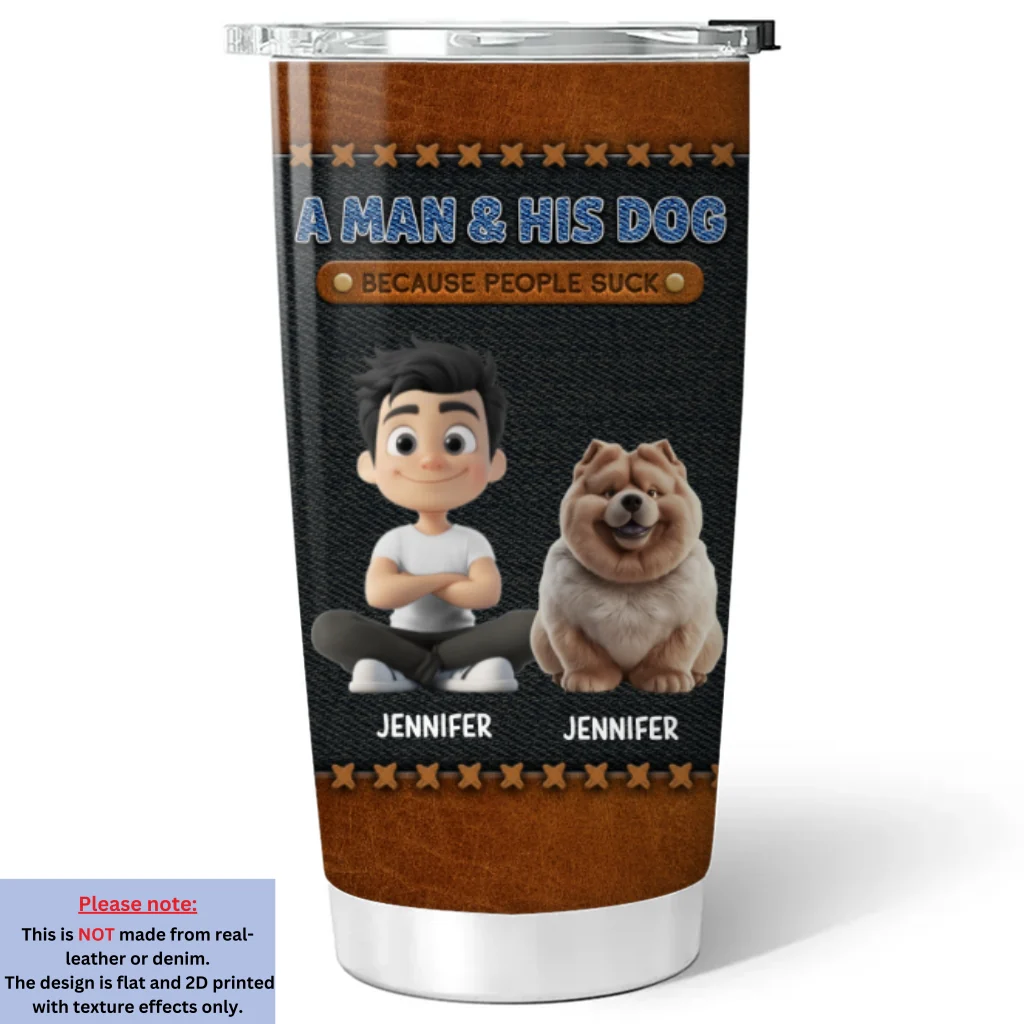 A Gentleman And His Dog - Personalized Custom Tumbler - Image 7