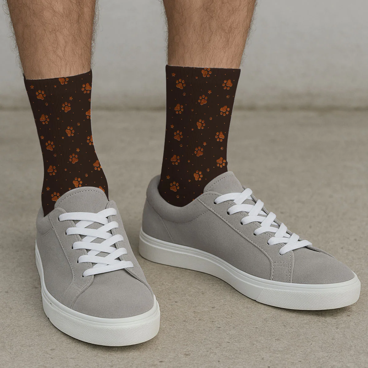 A Gentleman And His Dog Photo - Personalized Custom Crew Socks - Image 4
