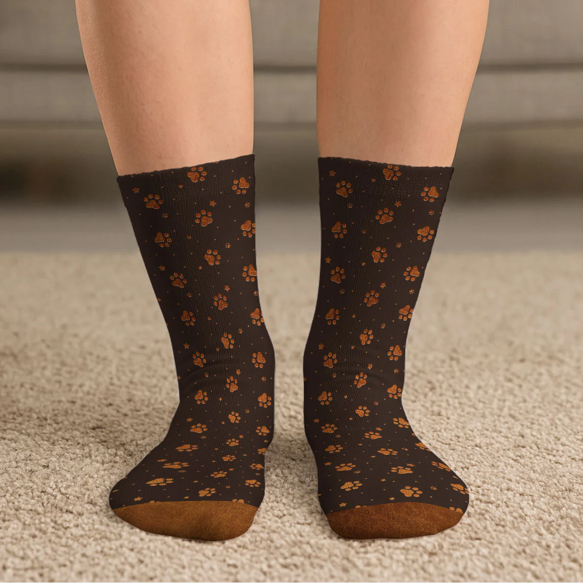 A Gentleman And His Dog Photo - Personalized Custom Crew Socks - Image 5