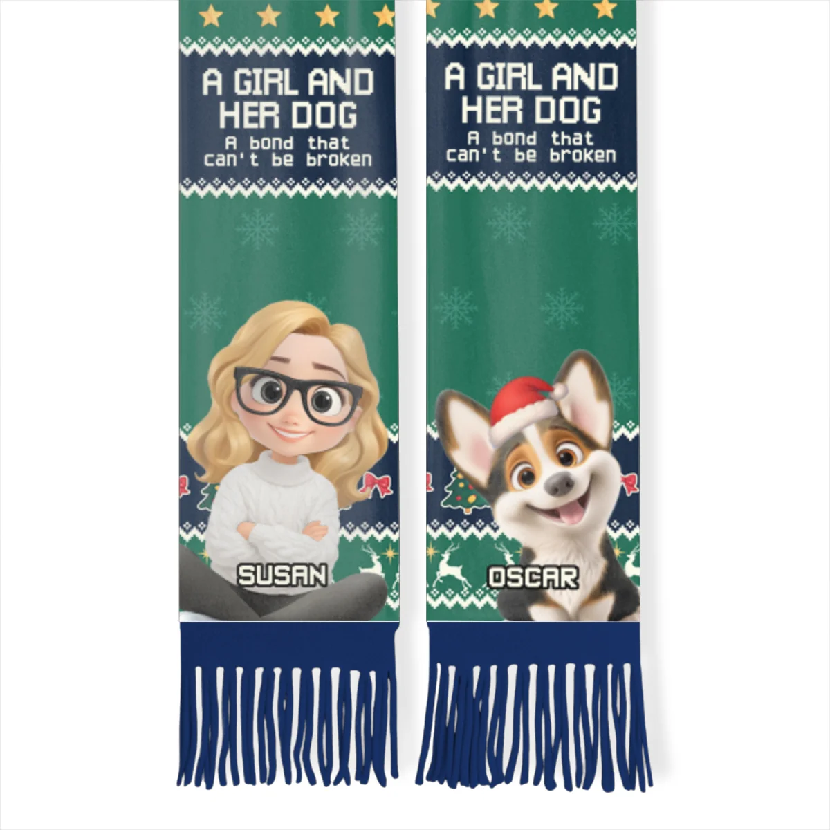 A Girl And Her Dog Christmas 2025 - Personalized Custom Scarf - Image 10