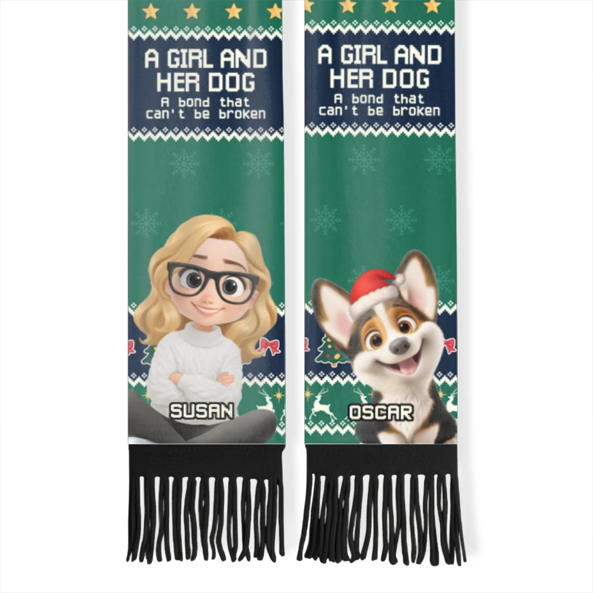 A Girl And Her Dog Christmas 2025 - Personalized Custom Scarf - Image 11