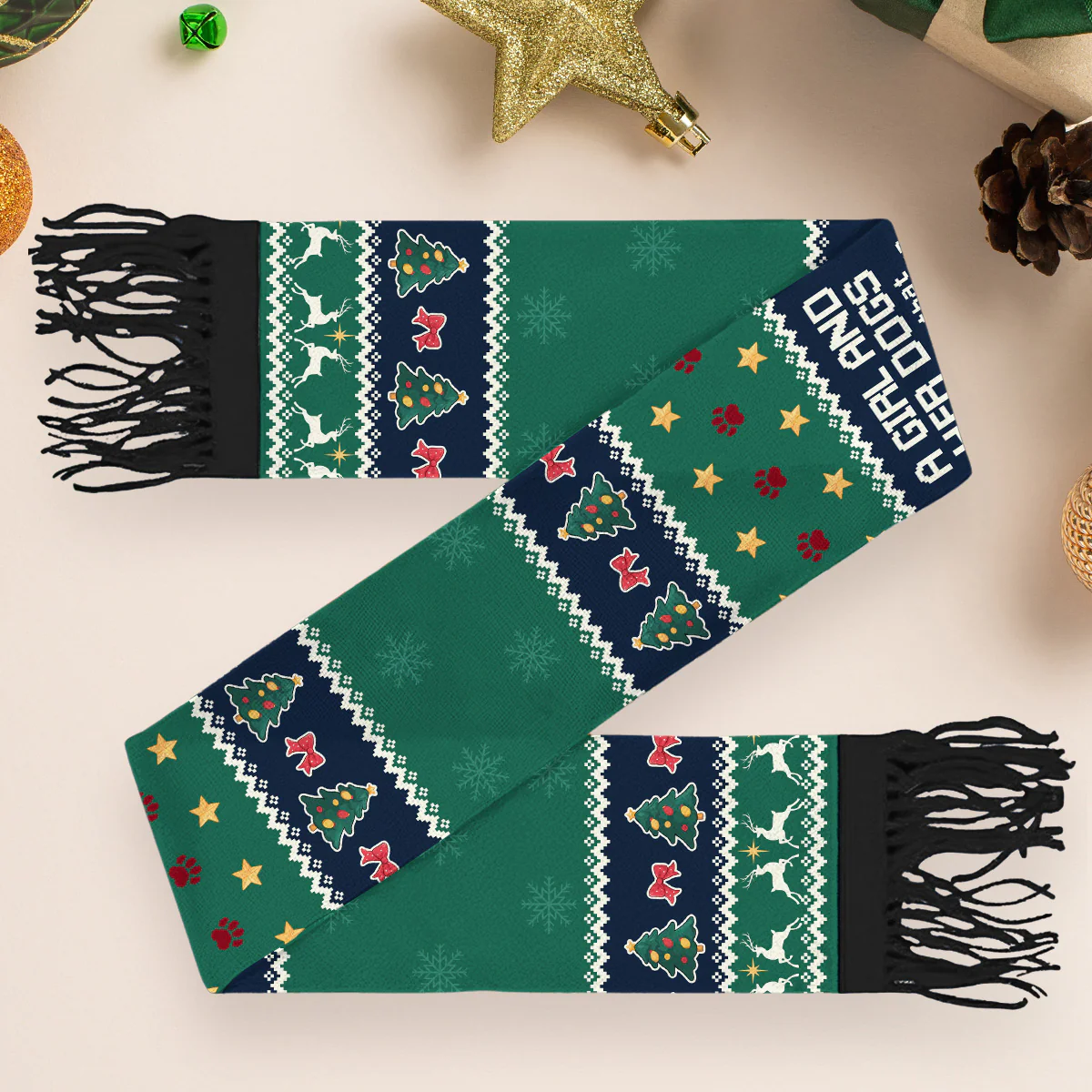A Girl And Her Dog Christmas 2025 - Personalized Custom Scarf - Image 4
