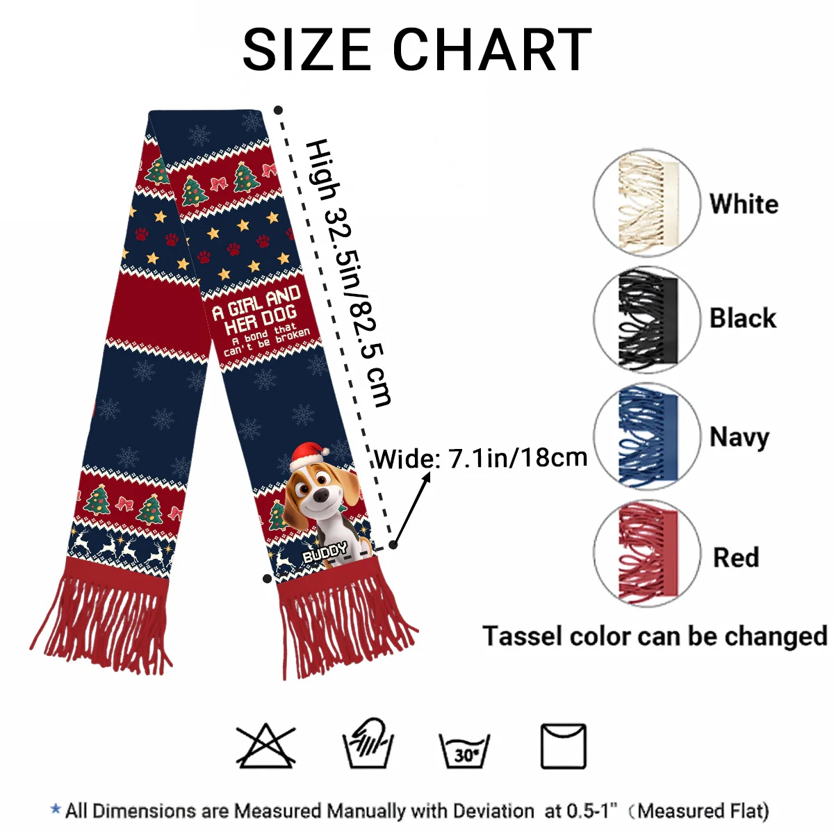 A Girl And Her Dog Christmas 2025 - Personalized Custom Scarf - Image 6