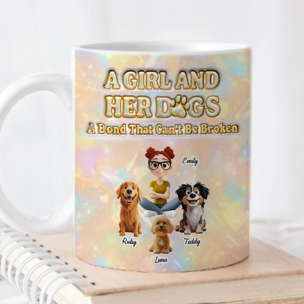 A Girl And Her Dog Pearl - Personalized Custom 3D Inflated Effect Mug - Image 5