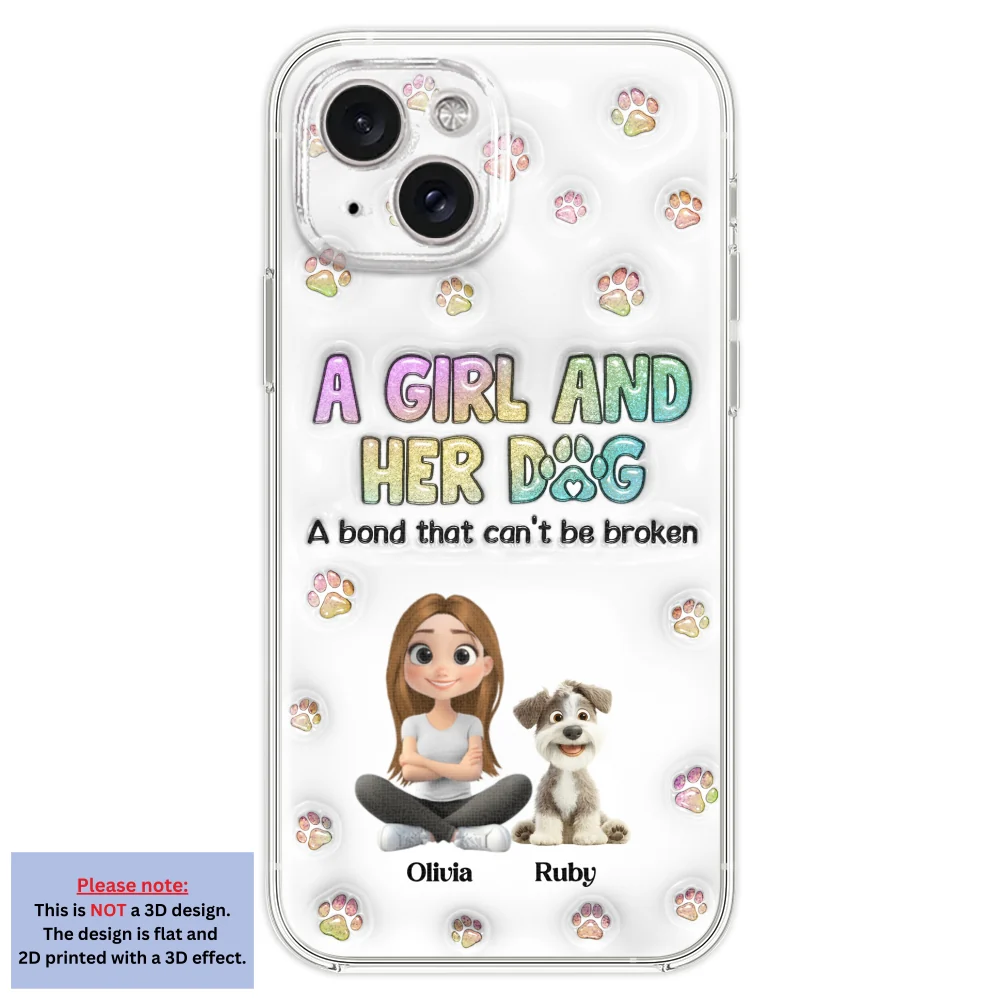 A Girl And Her Dog - Personalized Custom 3D Inflated Effect Phone Case - Image 20