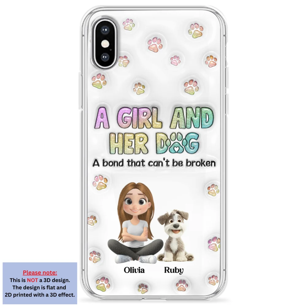 A Girl And Her Dog - Personalized Custom 3D Inflated Effect Phone Case - Image 24