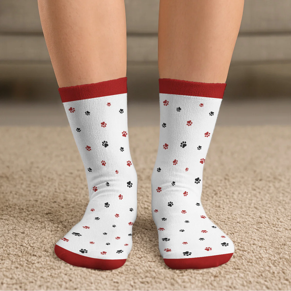 A Girl And Her Dog - Personalized Custom Crew Socks - Image 4