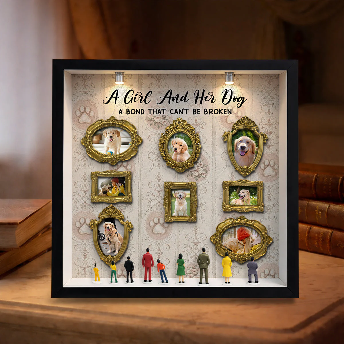 A Girl And Her Dog - Personalized Custom Museum Frame