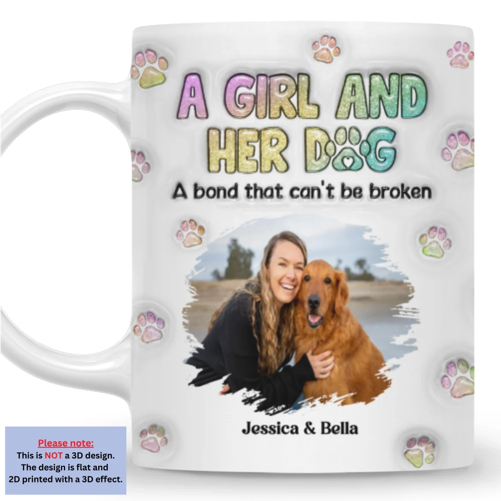 A Girl And Her Dog Photo - Personalized Custom 3D Inflated Effect Mug - Image 7