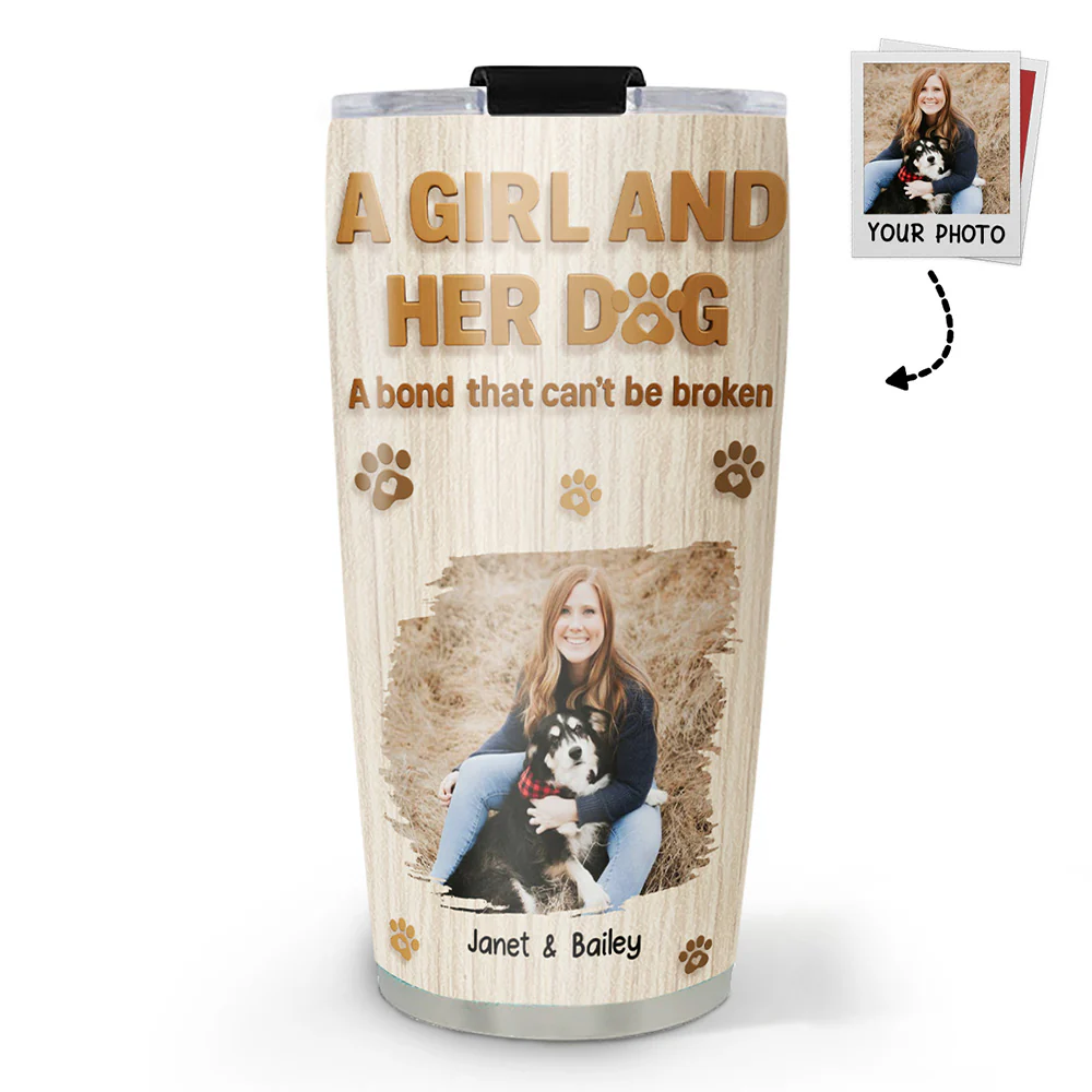 A Girl And Her Dog Snowball Photo - Personalized Custom Tumbler