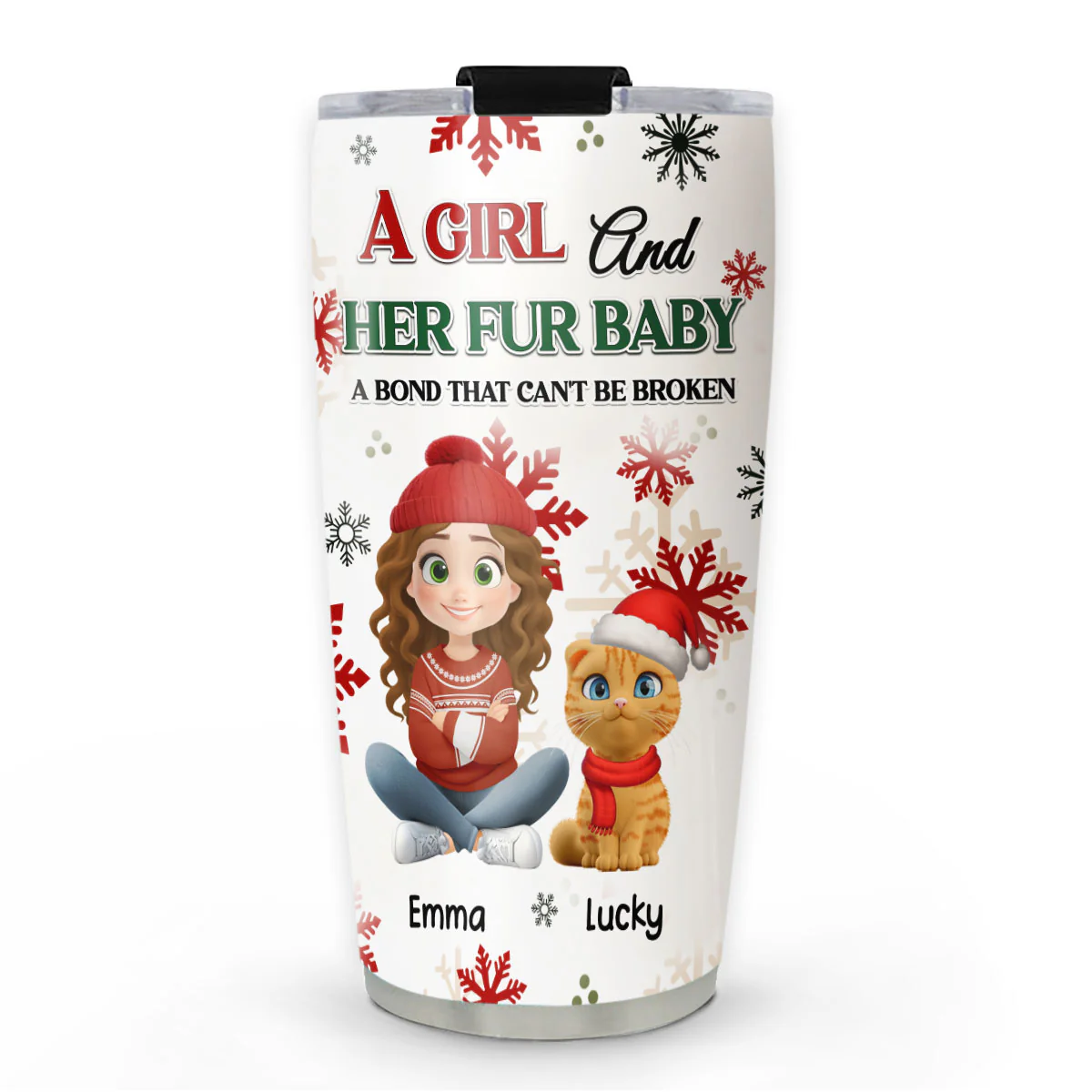 A Girl And Her Pet Love Christmas - Personalized Custom Tumbler