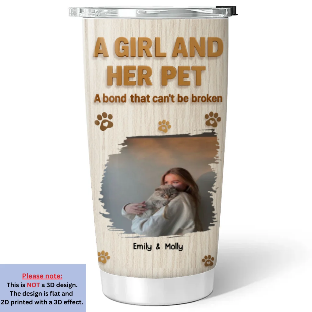 A Girl And Her Pet Snowball Photo - Personalized Custom Tumbler - Image 3