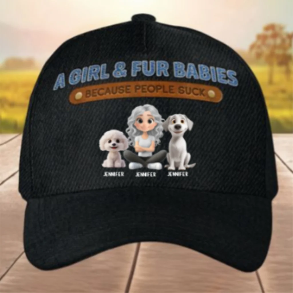 A Lady And Her Pet - Personalized Custom Classic Cap - Image 6