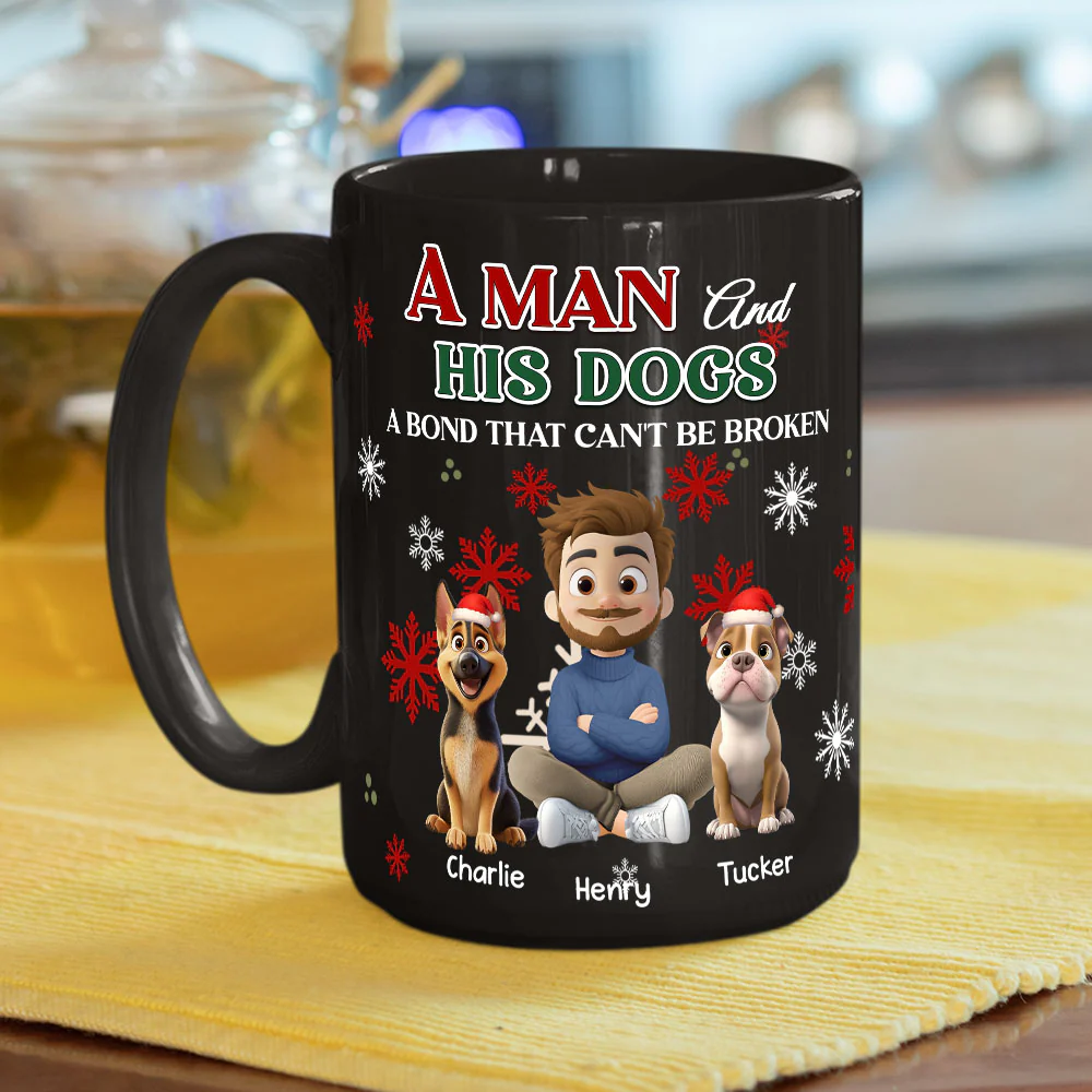 A Man And His Dog Love Christmas - Personalized Custom Coffee Mug - Image 5