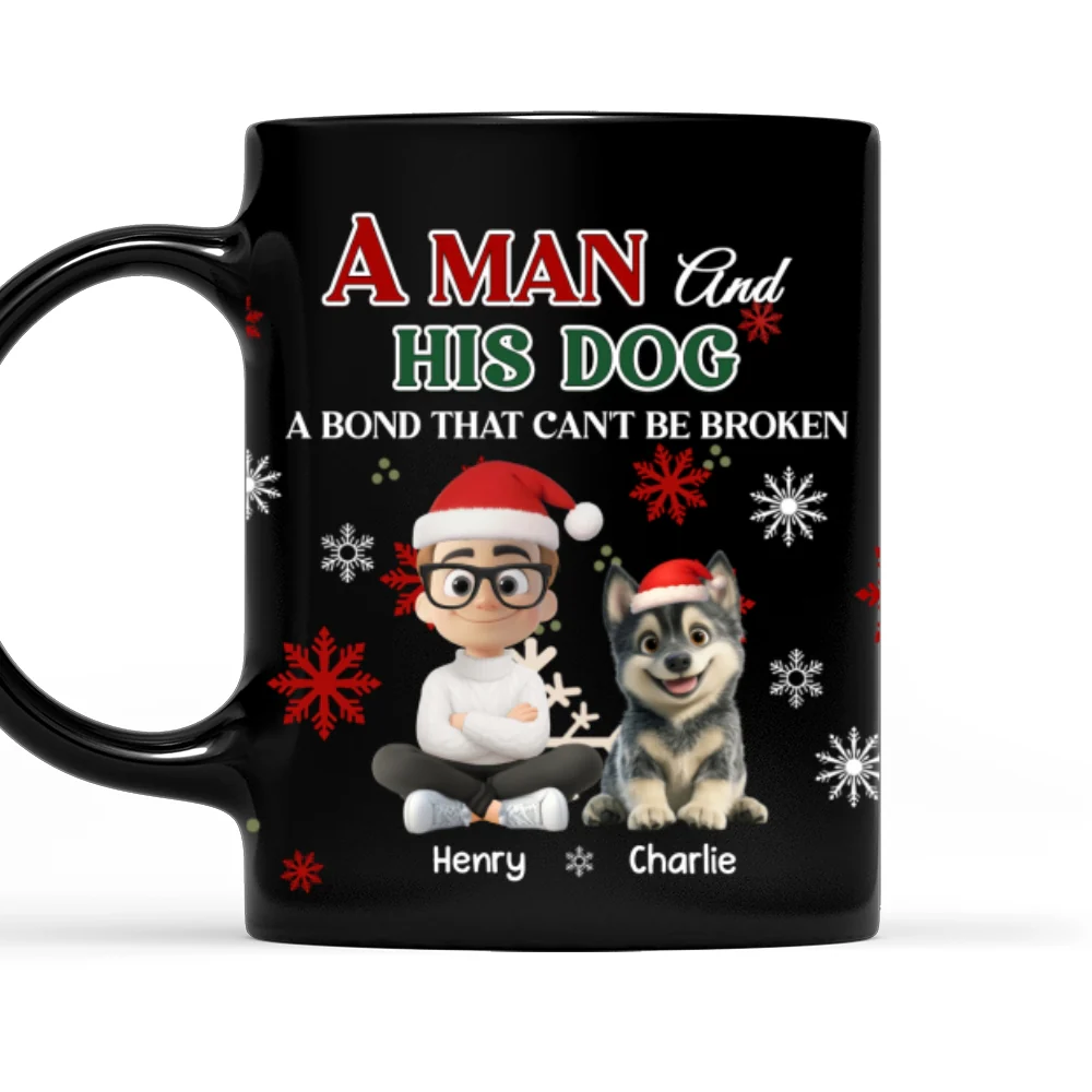A Man And His Dog Love Christmas - Personalized Custom Coffee Mug - Image 7