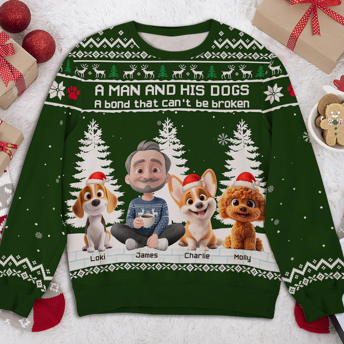 A Man And His Dog - Personalized Custom All-Over-Print Sweatshirt - Image 3