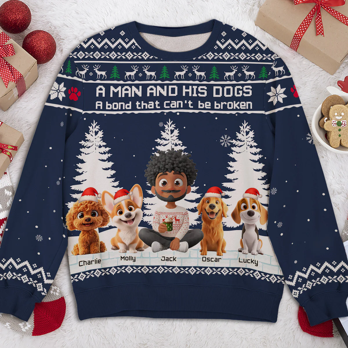 A Man And His Dog - Personalized Custom All-Over-Print Sweatshirt - Image 4