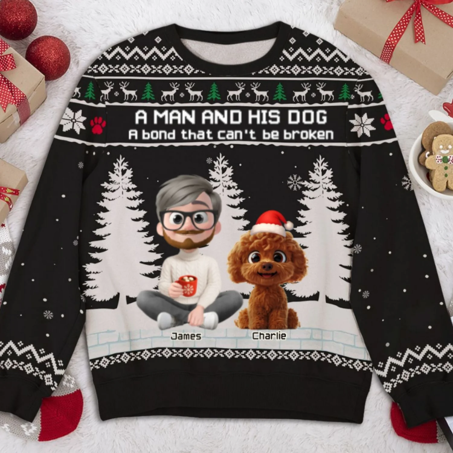 A Man And His Dog - Personalized Custom All-Over-Print Sweatshirt - Image 7