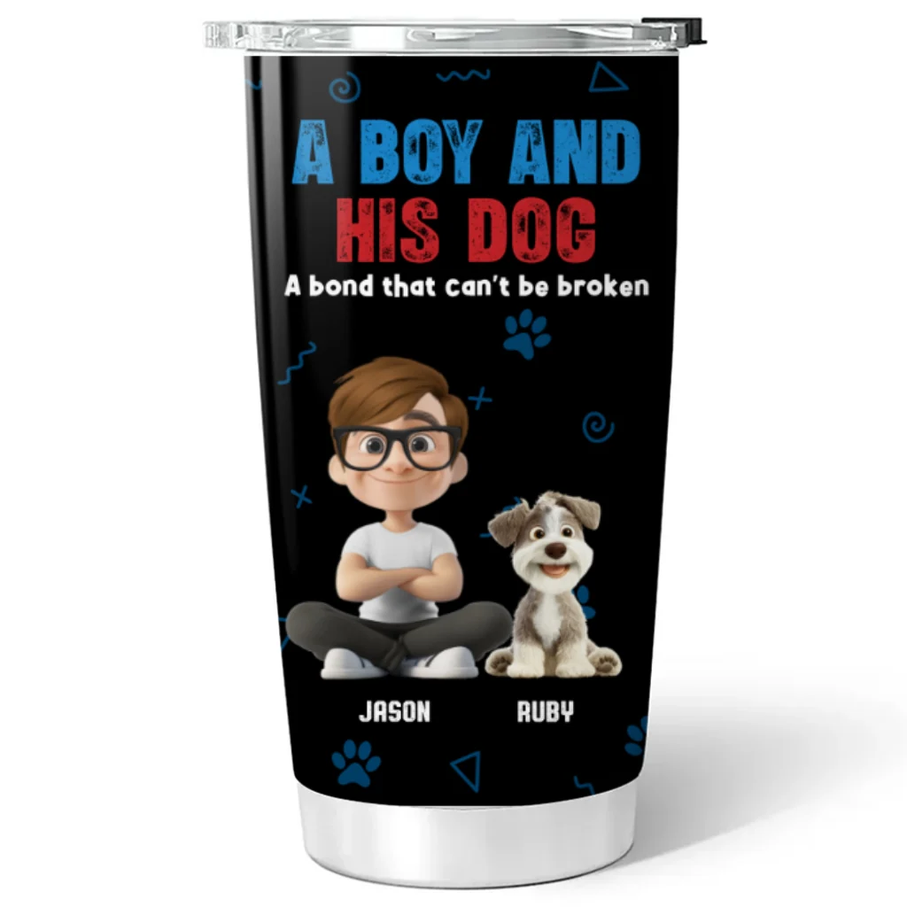 A Man And His Dog - Personalized Custom Tumbler - Image 6