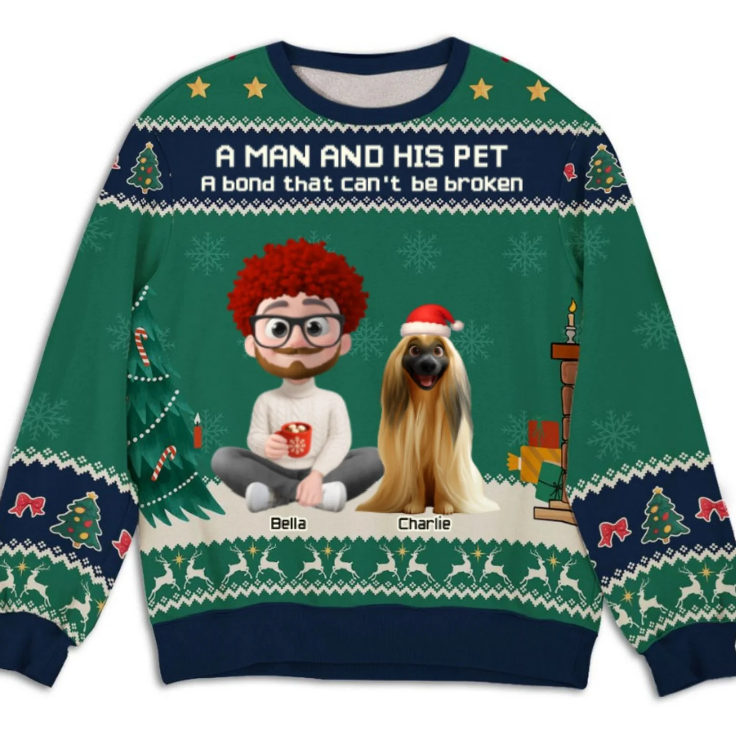 A Man And His Pet Christmas - Personalized Custom All-Over-Print Sweatshirt - Image 7