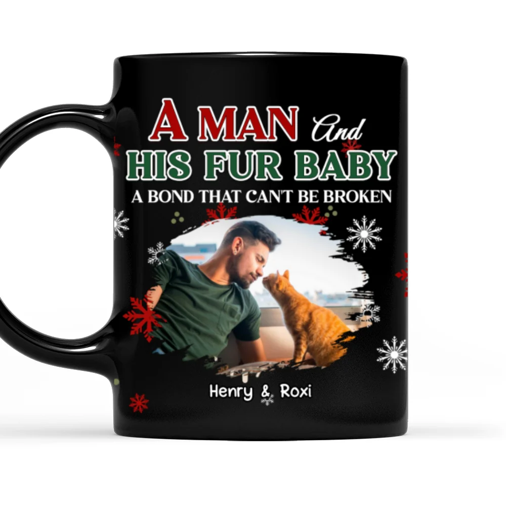 A Man And His Pet Love Christmas Photo - Personalized Custom Coffee Mug - Image 6