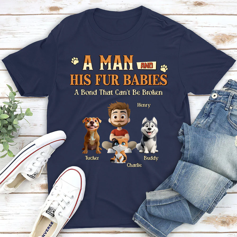 A Man With His Pet - Personalized Custom Unisex T-shirt - Image 2
