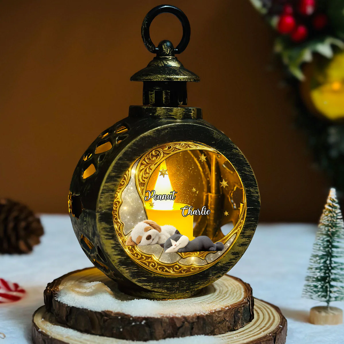 A Million Stars Among Them - Personalized Custom 3D Effect Christmas Lantern - Image 5