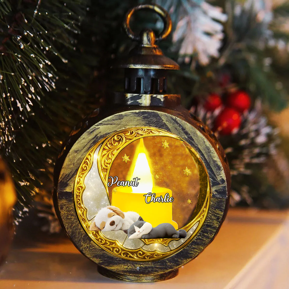 A Million Stars Among Them - Personalized Custom 3D Effect Christmas Lantern - Image 6