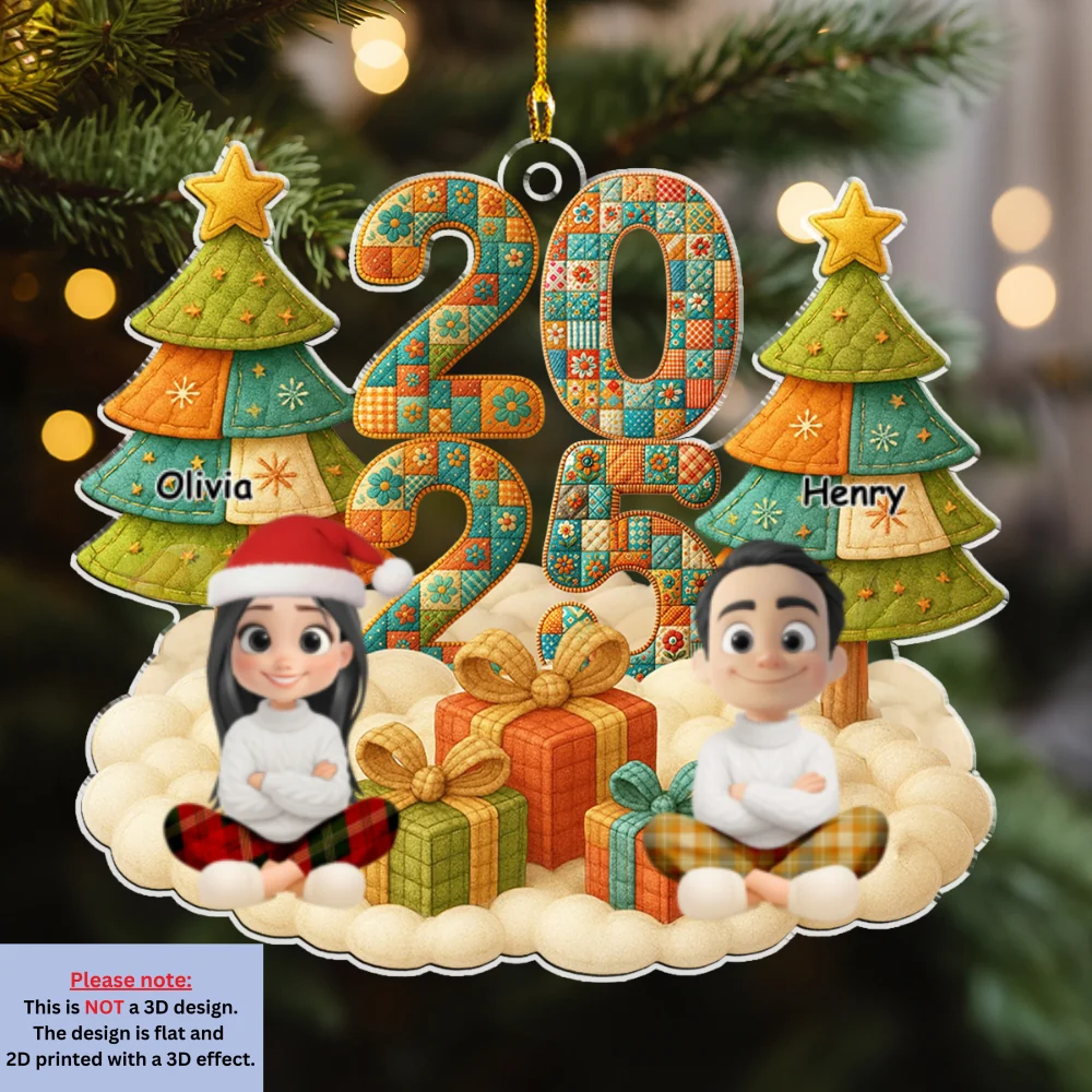 A Patchwork Family - Personalized Custom Acrylic Ornament - Image 6