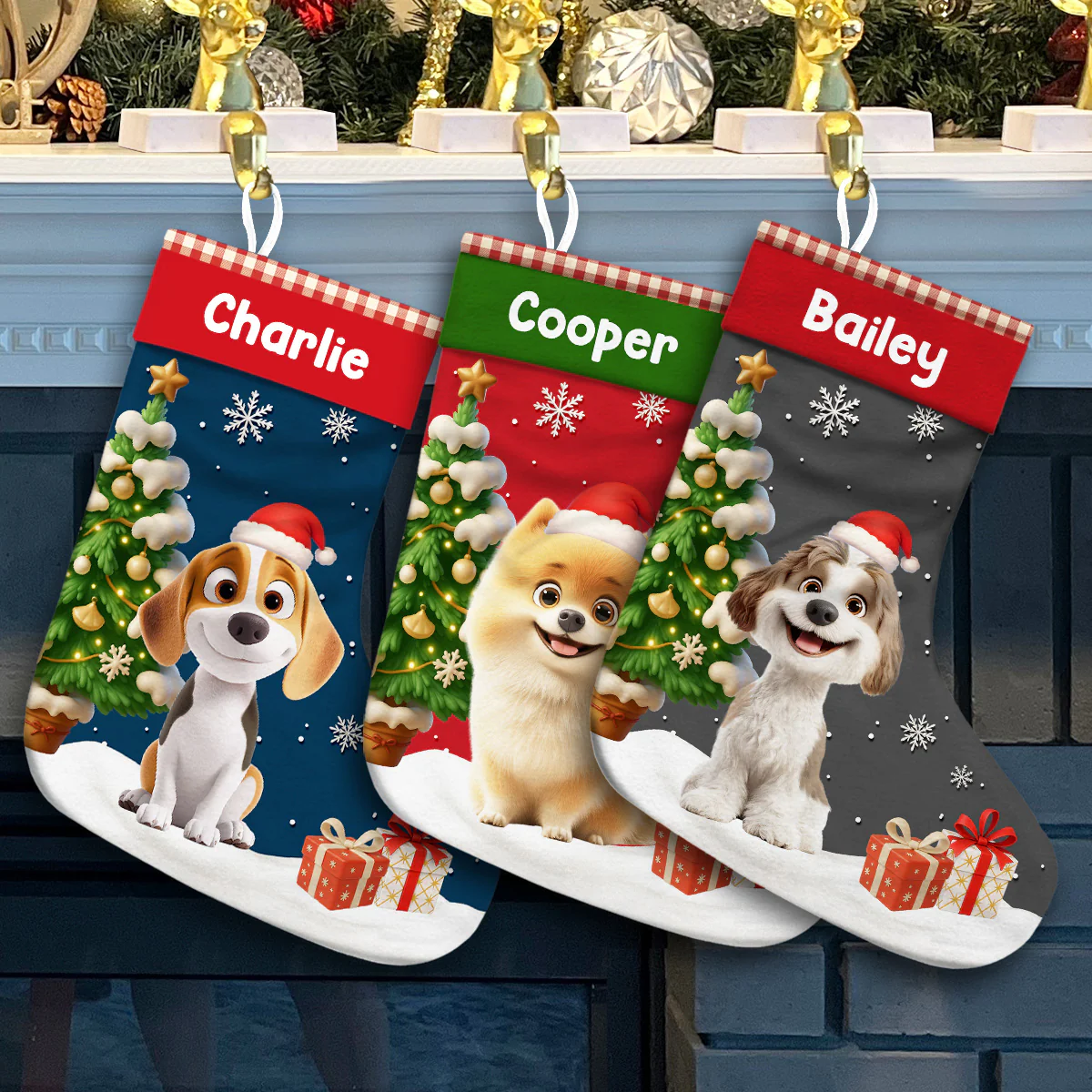 A Very Good Dogs - Personalized Custom Christmas Stocking - Image 4