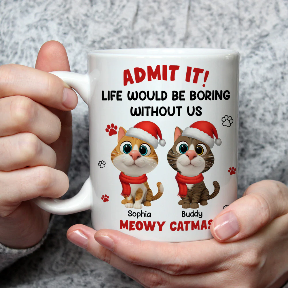 Admit Cartoon Cat - Personalized Custom Coffee Mug - Image 2