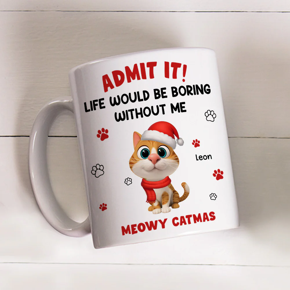 Admit Cartoon Cat - Personalized Custom Coffee Mug - Image 4