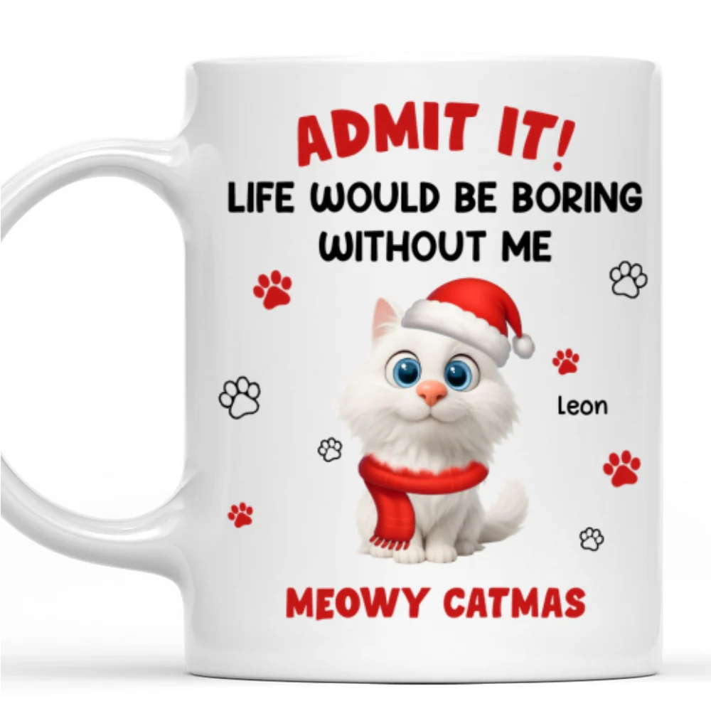 Admit Cartoon Cat - Personalized Custom Coffee Mug - Image 8