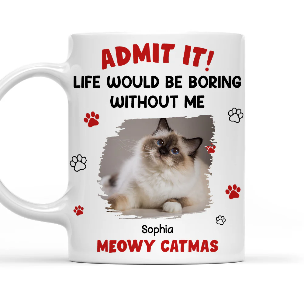 Admit Cartoon Cat Photo - Personalized Custom Coffee Mug