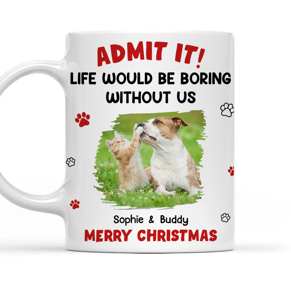 Admit Cartoon Pet Photo - Personalized Custom Coffee Mug