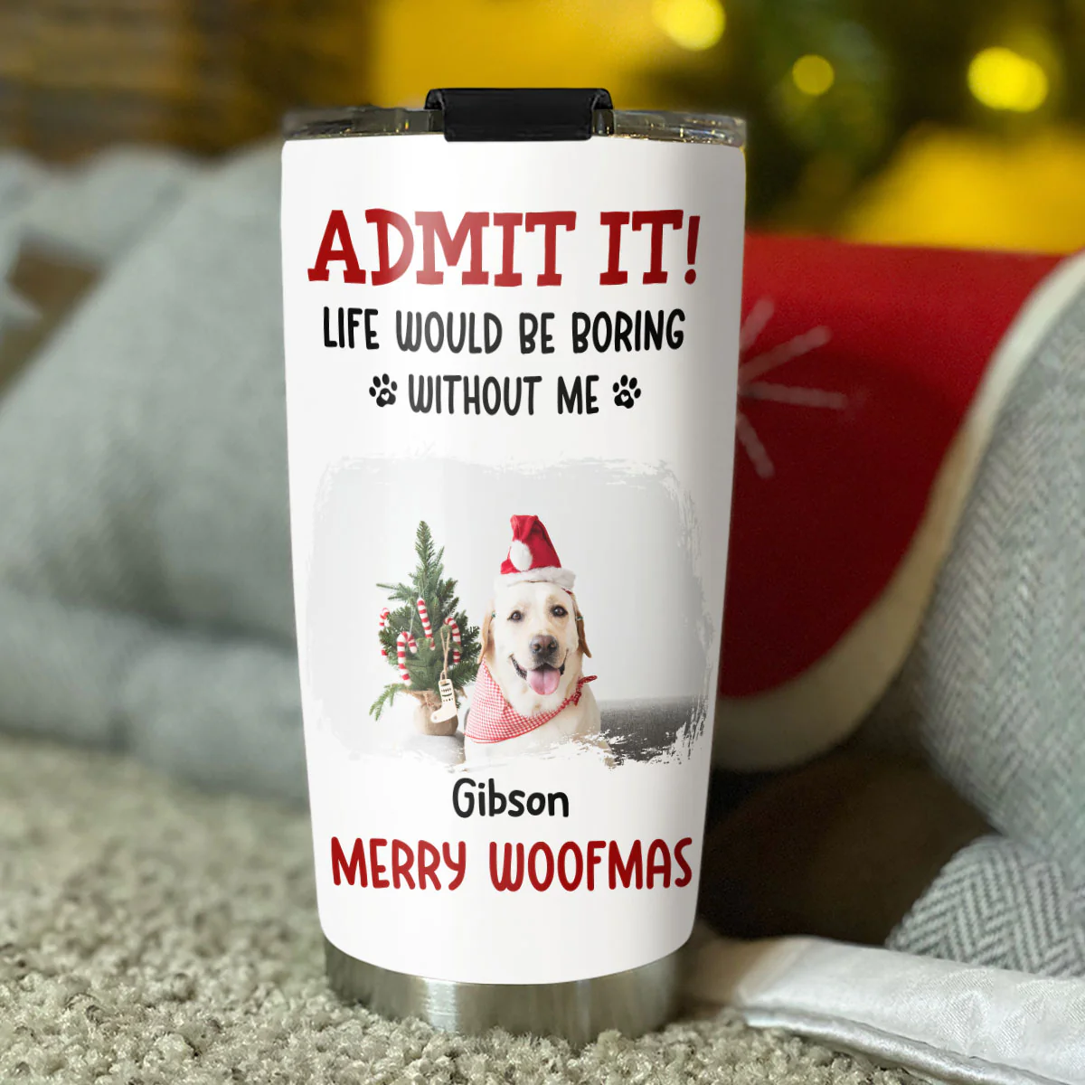 Admit Christmas Is Coming Photo - Personalized Custom Tumbler - Image 2