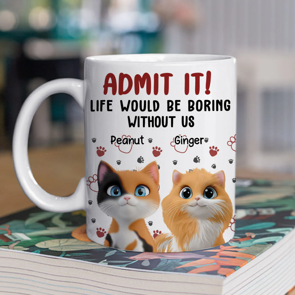Admit It Cat Mom Mum Dad - Personalized Custom Coffee Mug - Image 2