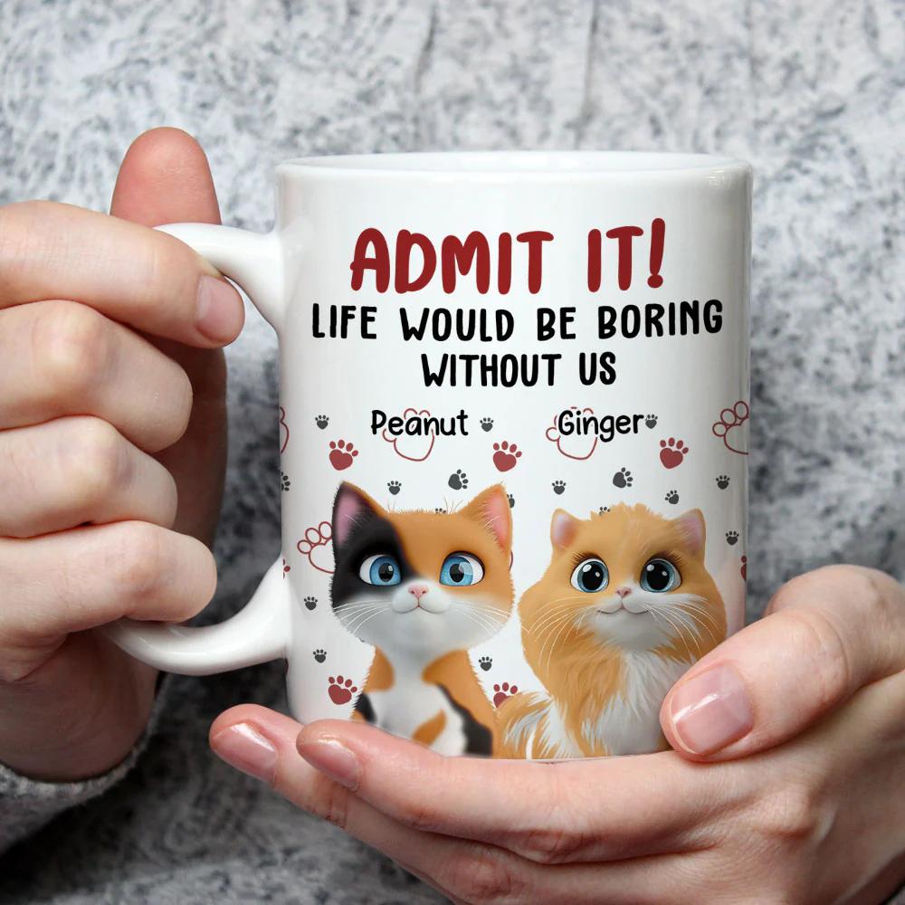 Admit It Cat Mom Mum Dad - Personalized Custom Coffee Mug - Image 3