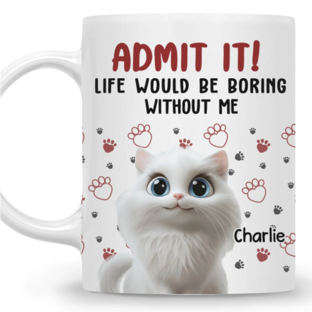 Admit It Cat Mom Mum Dad - Personalized Custom Coffee Mug - Image 7