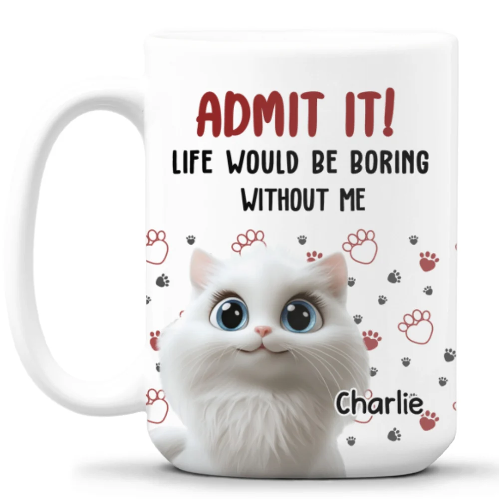 Admit It Cat Mom Mum Dad - Personalized Custom Coffee Mug - Image 8