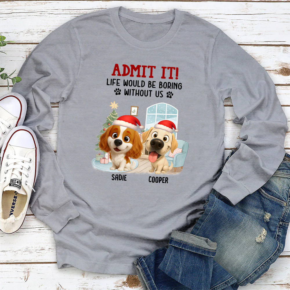 Admit It Christmas Cartoon - Personalized Custom Long Sleeve T-Shirt - Image 2